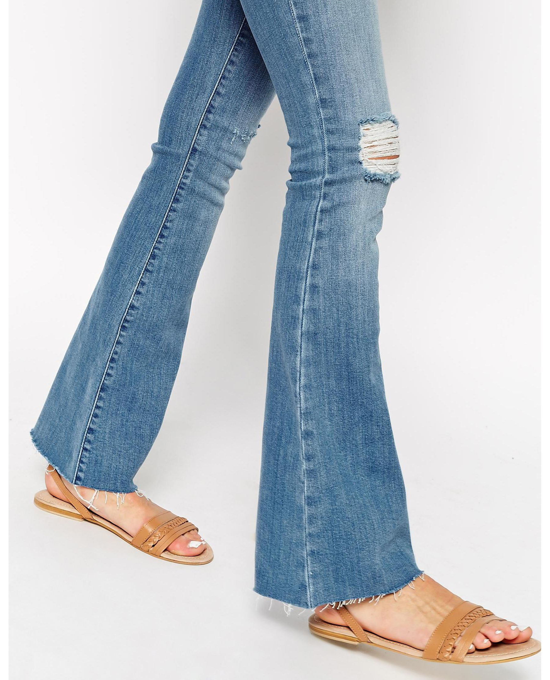 blue flare pants